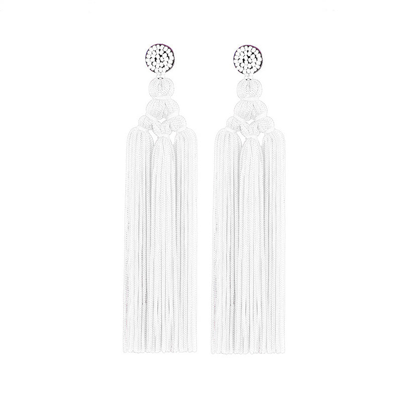Wholesale Bohemian Handwoven Knotted Tassel Earrings OLY-ES-HSD001